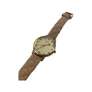 Kate Spade Gold Watch with Cream Quilted Leather Strap